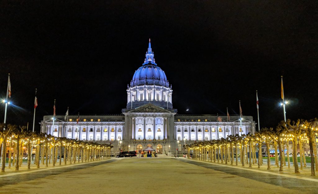 View San Francisco City Hall at Night