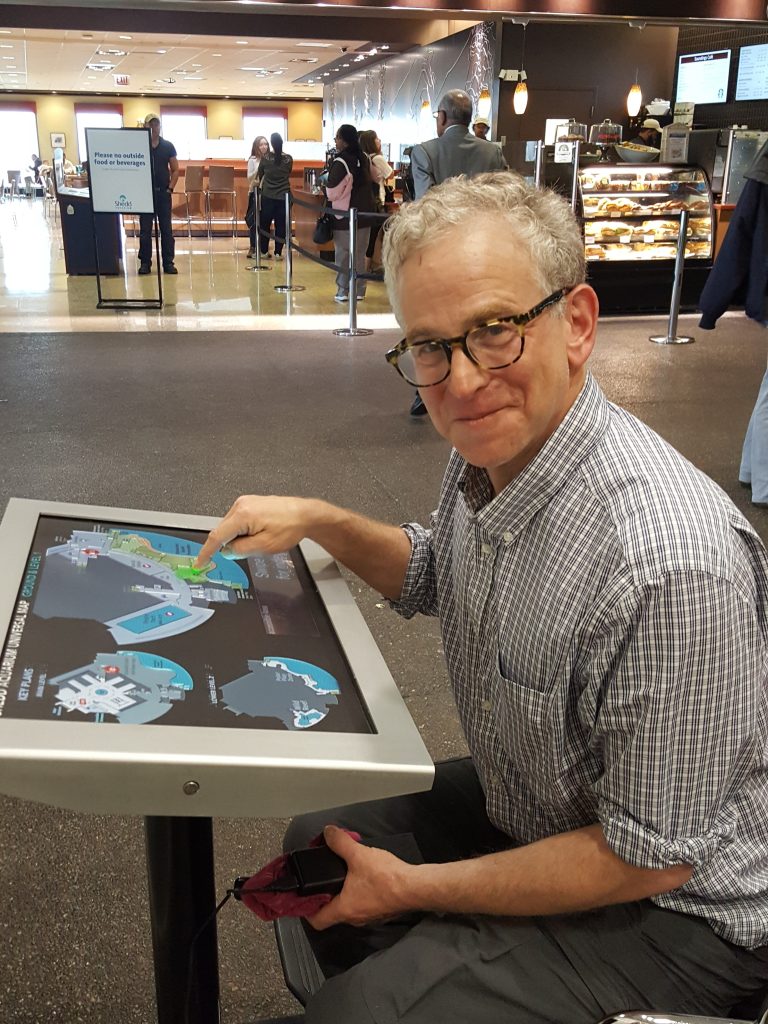 Steve Landau with one of his touch tablets